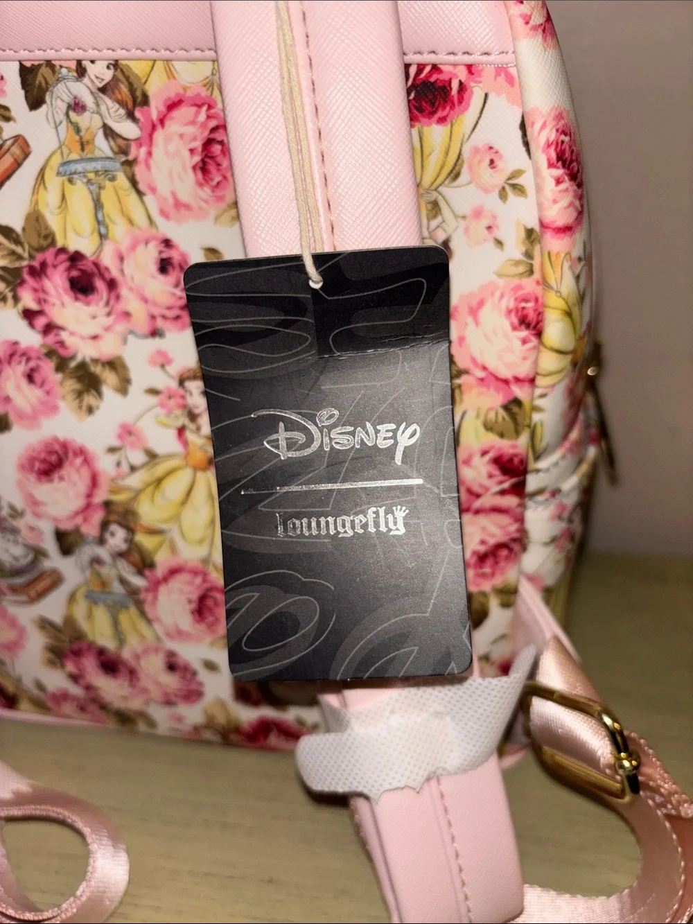 Loungefly Disney Belle Floral Mini Backpack in Pink and Yellow